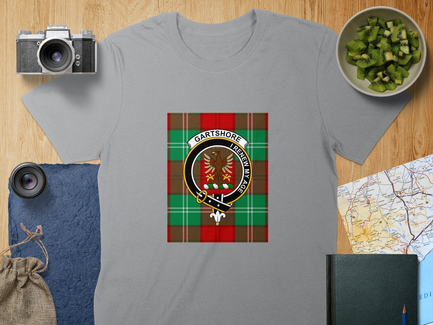 Physical Item S / Sport Grey Gartshore Clan Scottish Tartan Crest Unisex T-Shirt