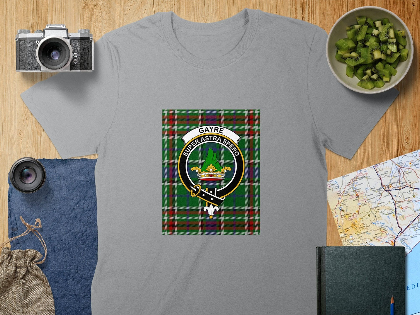 Physical Item S / Sport Grey Gayre Clan Scottish Tartan Crest Unisex T-Shirt