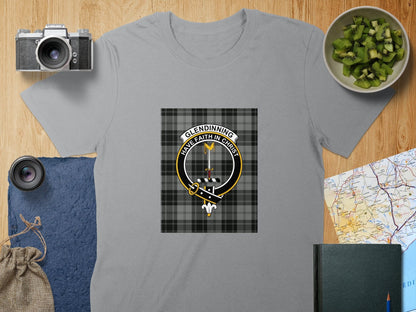 Physical Item S / Sport Grey Glendinning Clan Scottish Tartan Crest Unisex T-Shirt