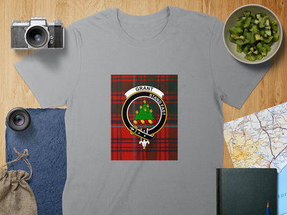 Physical Item S / Sport Grey Grant Clan Stand Fast Scottish Crest T-Shirt