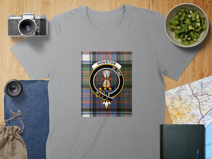 Physical Item S / Sport Grey Houston Clan Scottish Tartan Crest Unisex T-Shirt