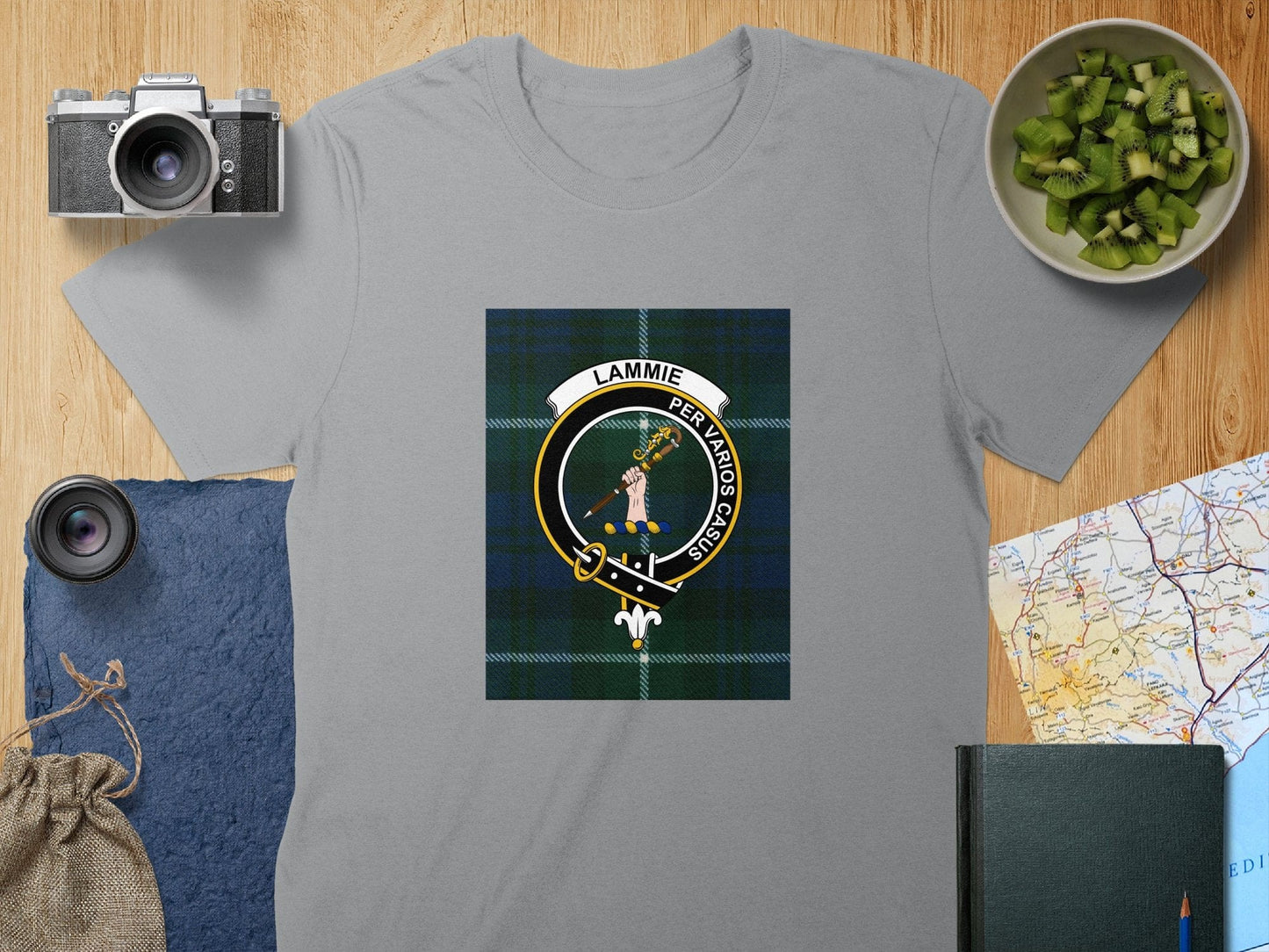 Physical Item S / Sport Grey Lammie Clan Scottish Tartan Crest Unisex T-Shirt