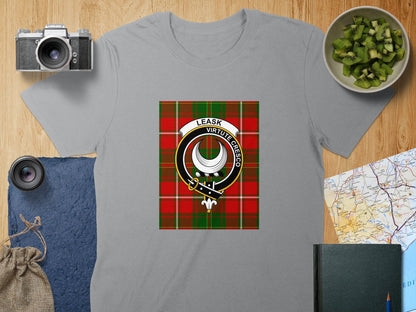 Physical Item S / Sport Grey Leask Clan Scottish Tartan Crest Unisex T-Shirt