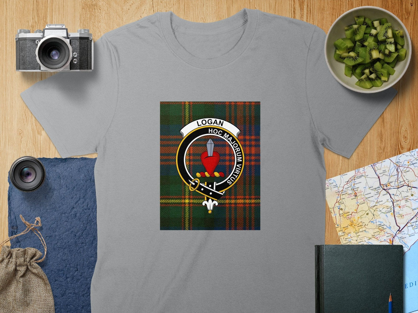 Physical Item S / Sport Grey Logan Clan Scottish Tartan Crest Unisex T-Shirt