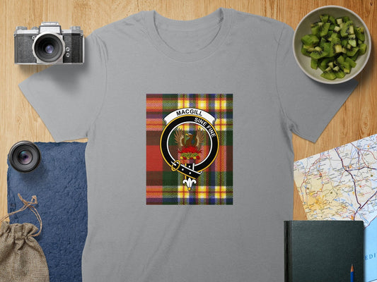 Physical Item S / Sport Grey Macgill Clan Scottish Tartan Crest Unisex T-Shirt