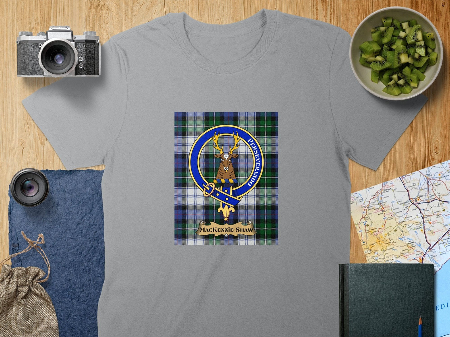 Physical Item S / Sport Grey MacKenzie Shaw Perseverando Clan Tartan Unisex T-Shirt