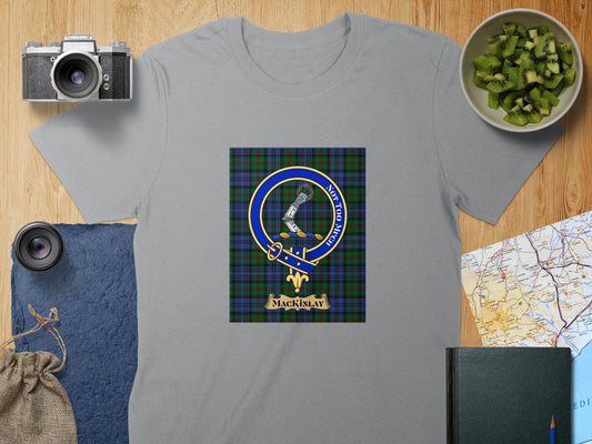 Physical Item S / Sport Grey Mackinlay Clan Scottish Tartan Crest Unisex T-Shirt