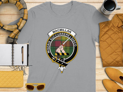MacMillan Clan Scottish Tartan Crest T-Shirt - Celtic Ancestry Gifts