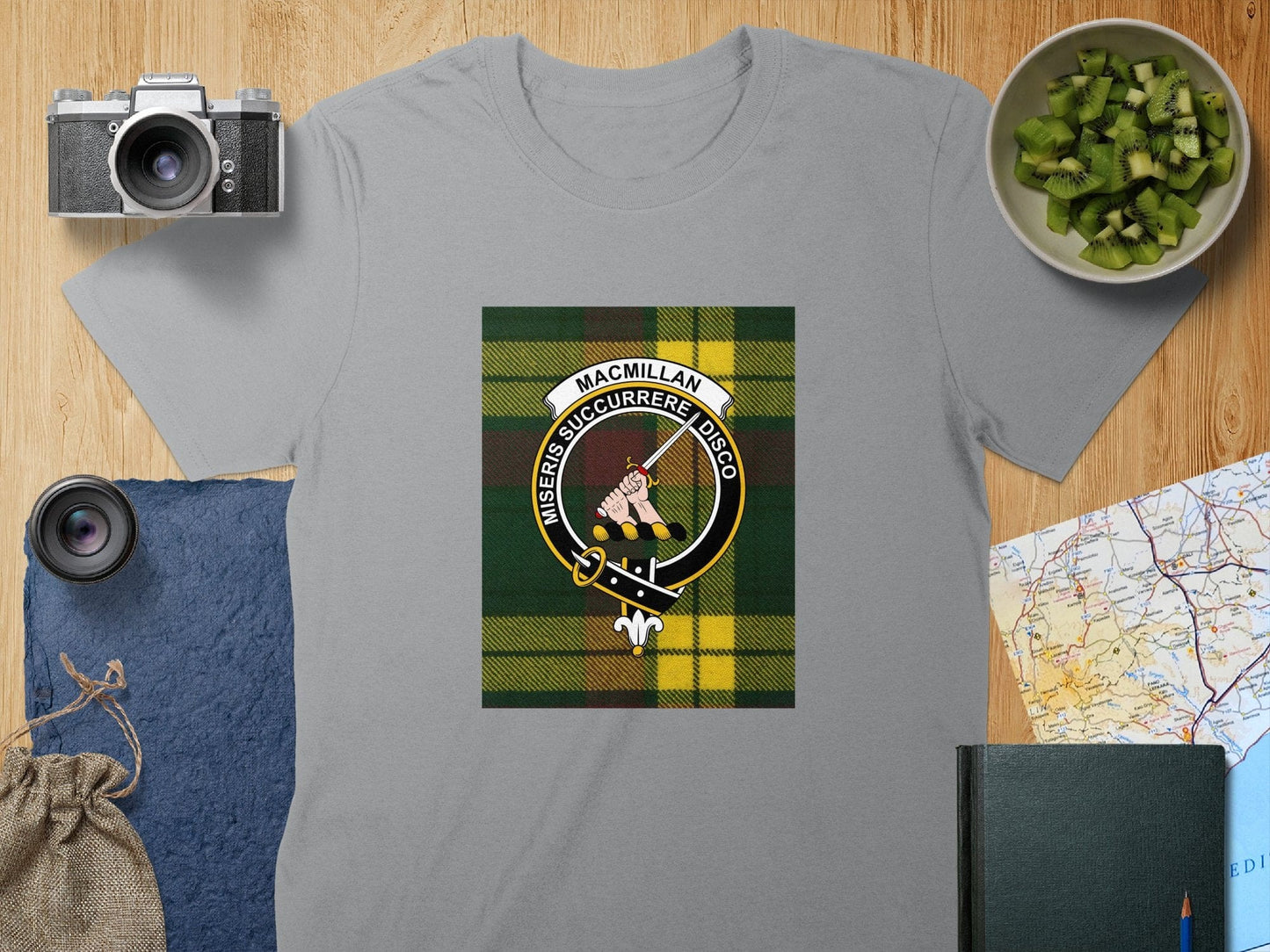 Physical Item S / Sport Grey Macmillan Clan Scottish Tartan Crest Unisex T-Shirt