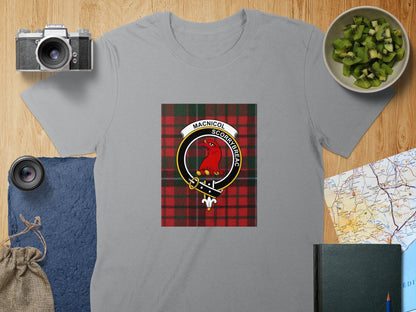 Physical Item S / Sport Grey MacNicol Clan Scottish Tartan Crest Unisex T-Shirt