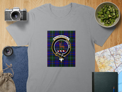 Physical Item S / Sport Grey Macorquodale Clan Scottish Tartan Crest T-Shirt