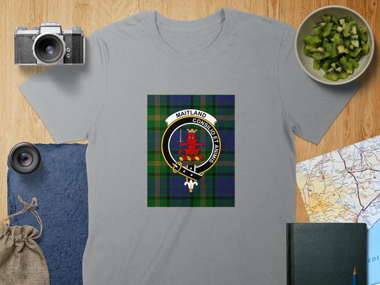 Physical Item S / Sport Grey Maitland Clan Scottish Tartan Crest Unisex T-Shirt