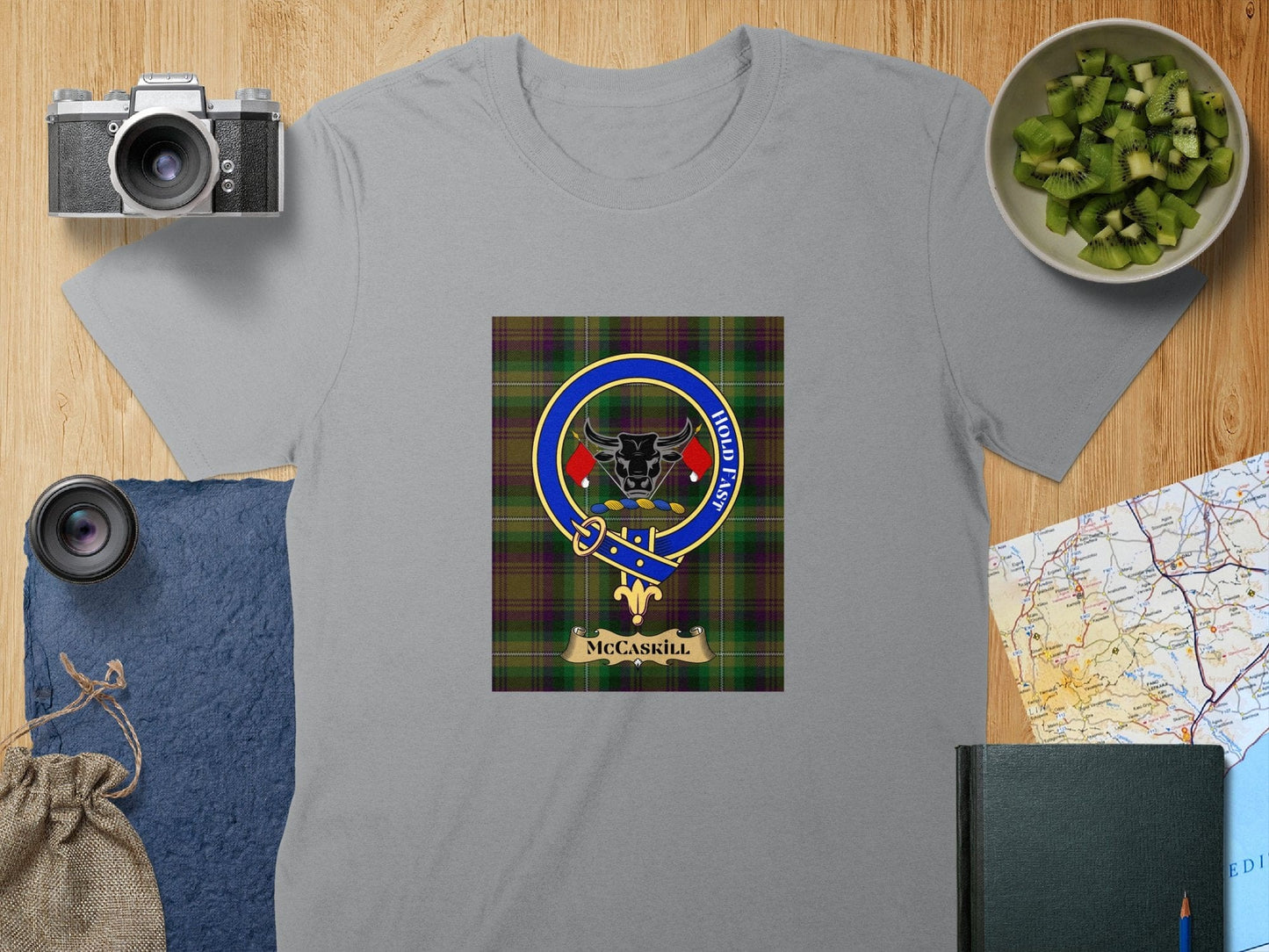 Physical Item S / Sport Grey McCaskill Clan Scottish Tartan Crest Unisex T-Shirt