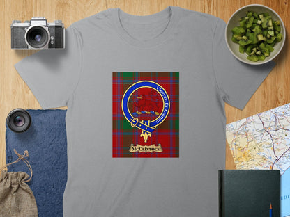 Physical Item S / Sport Grey McClintock Clan Scottish Tartan Crest Unisex T-Shirt