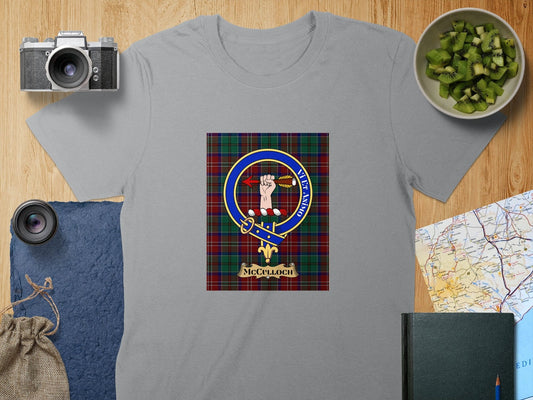 Physical Item S / Sport Grey McCulloch Clan Scottish Tartan Crest Unisex T-Shirt