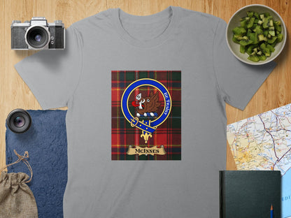 Physical Item S / Sport Grey McInnes Clan Scottish Tartan Crest Unisex T-Shirt