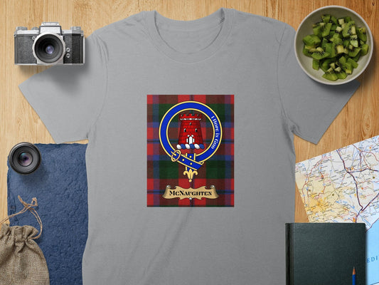 Physical Item S / Sport Grey McNaughten Clan Scottish Tartan Crest Unisex T-Shirt