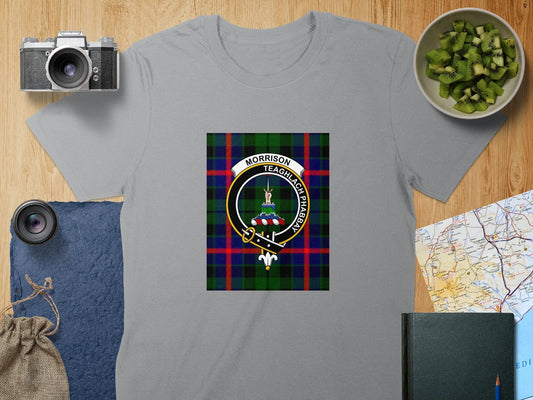 Physical Item S / Sport Grey Morrison Clan Scottish Tartan Crest Unisex T-Shirt