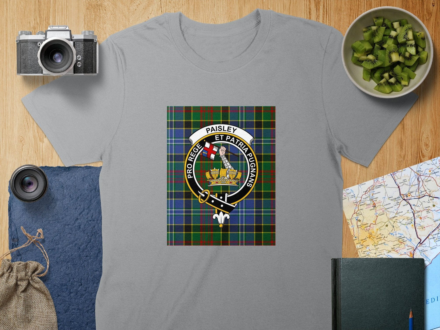 Physical Item S / Sport Grey Paisley Clan Scottish Tartan Crest Unisex T-Shirt