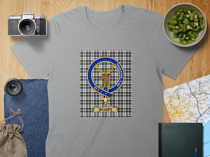 Physical Item S / Sport Grey Scott Clan Scottish Tartan Crest Design T-Shirt