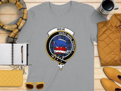 Physical Item S / Sport Grey Weir Clan Scottish Tartan Crest T-Shirt
