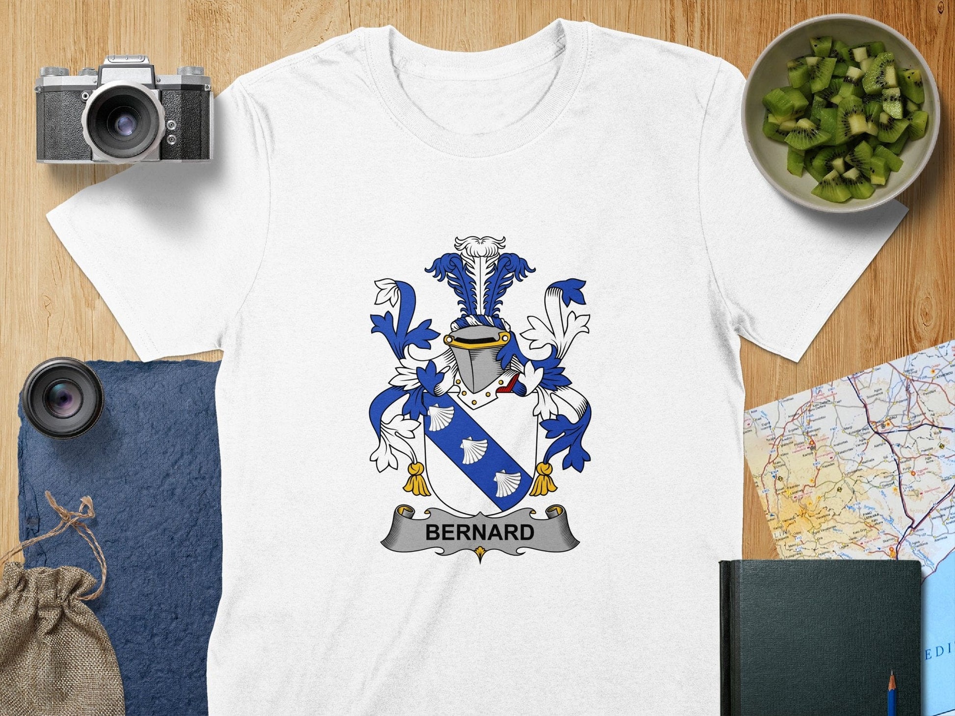 Physical Item S / White Bernard Surname Irish Heraldry Unisex T-Shirt