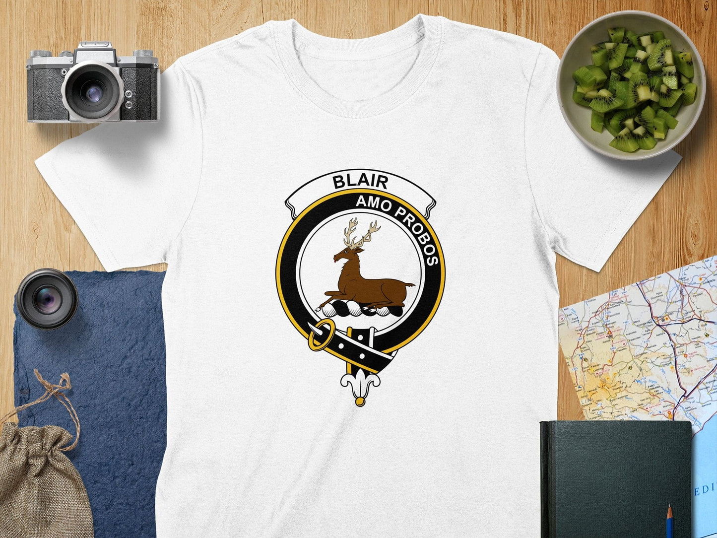 Physical Item S / White Blair Clan Crest Scottish Unisex T-Shirt