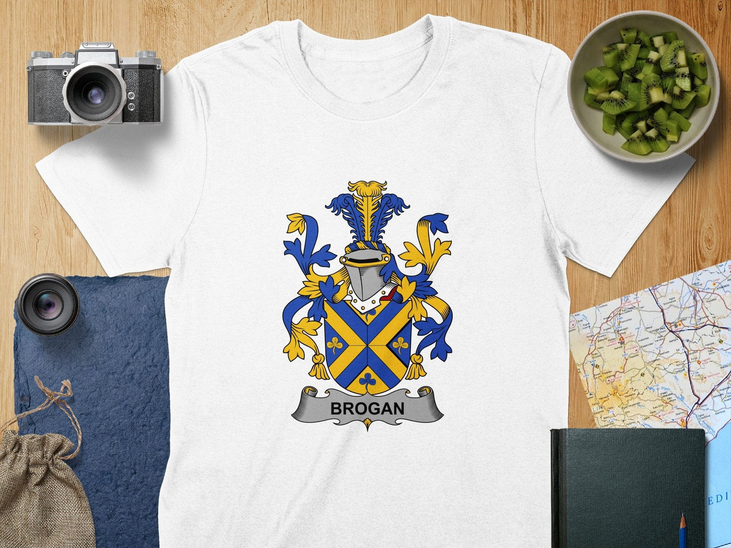 Physical Item S / White Brogan Surname Irish Heraldry Unisex T-Shirt