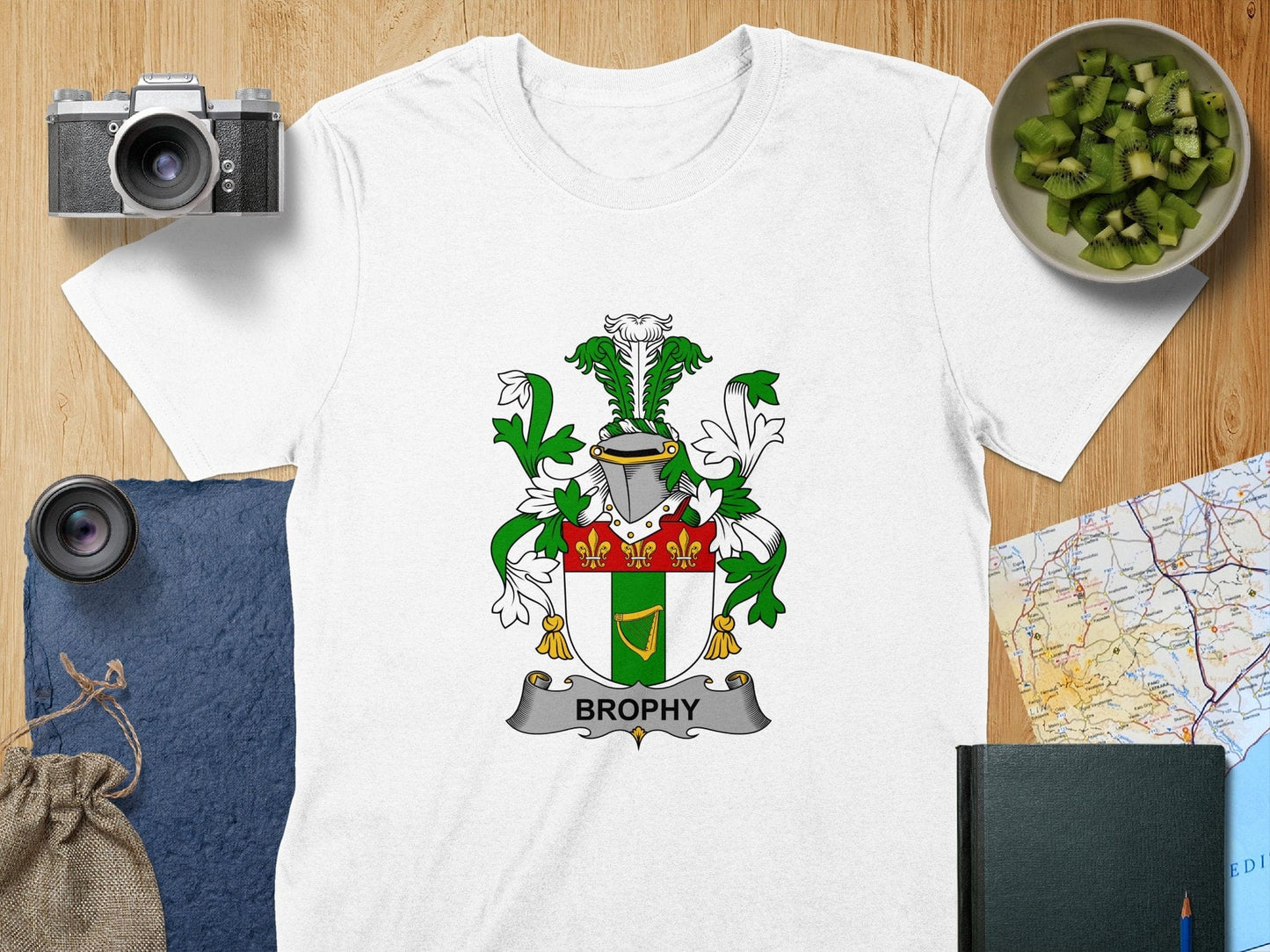 Physical Item S / White Brophy Surname Irish Heraldry Unisex T-Shirt