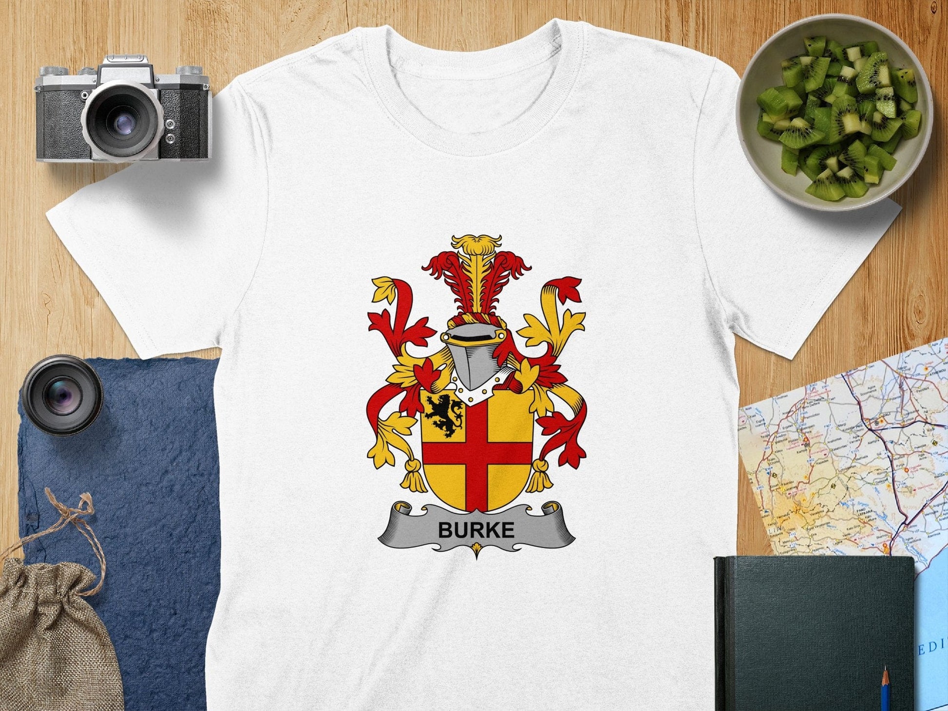 Physical Item S / White Burke Surname Irish Heraldry Unisex T-Shirt