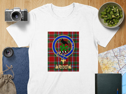 Physical Item S / White Cairnie Clan Scottish Tartan Crest Unisex T-Shirt