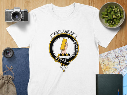 Physical Item S / White Callander Clan Crest Emblem Unisex T-Shirt