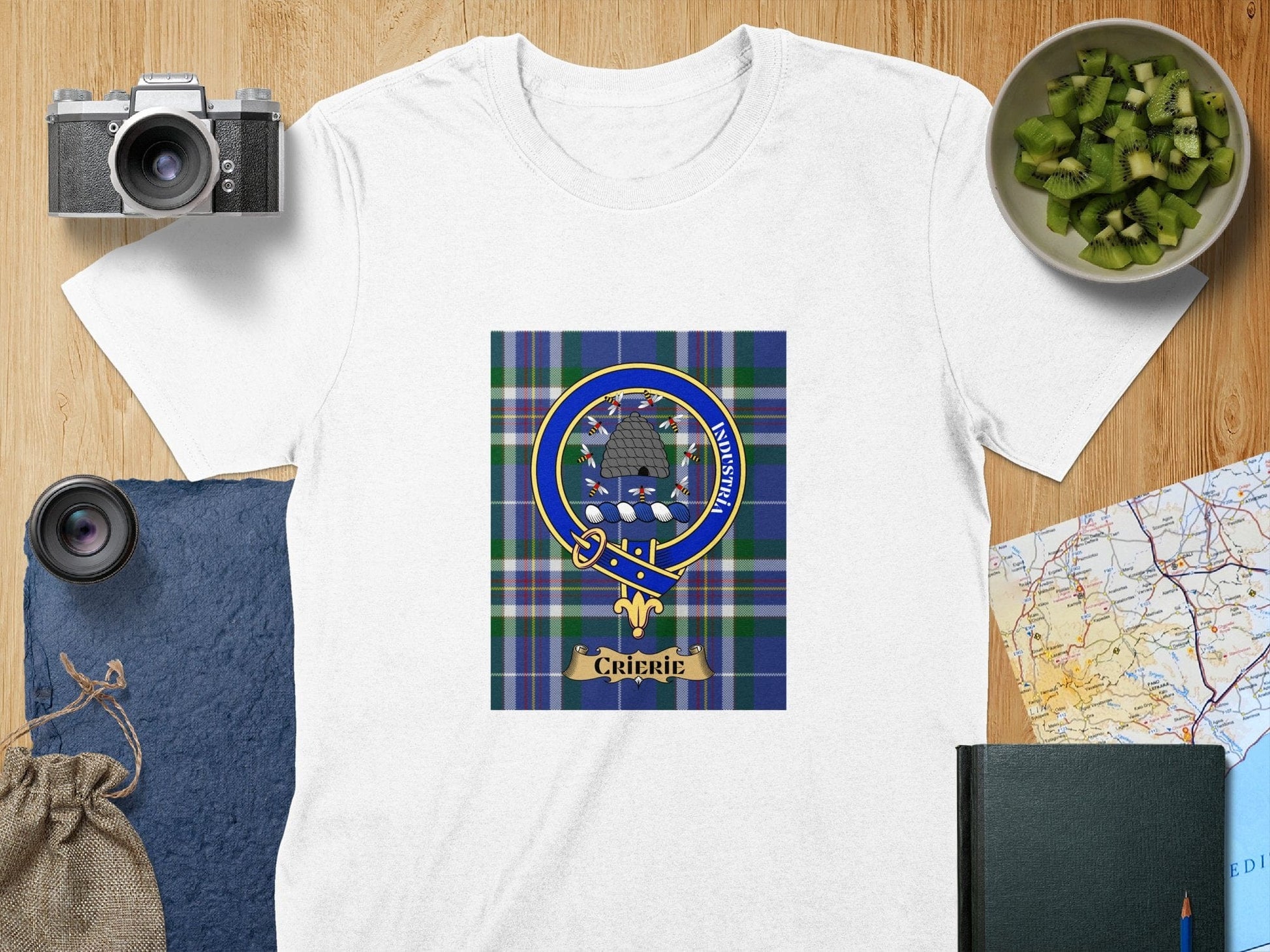 Physical Item S / White Cameron Clan Scottish Tartan Crest Unisex T-Shirt