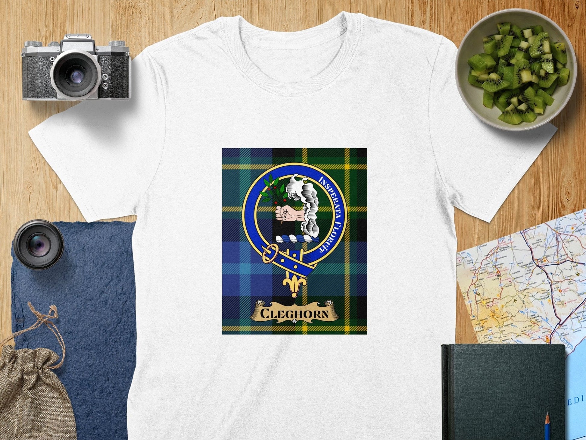 Physical Item S / White Cleghorn Clan Scottish Tartan Crest Unisex T-Shirt