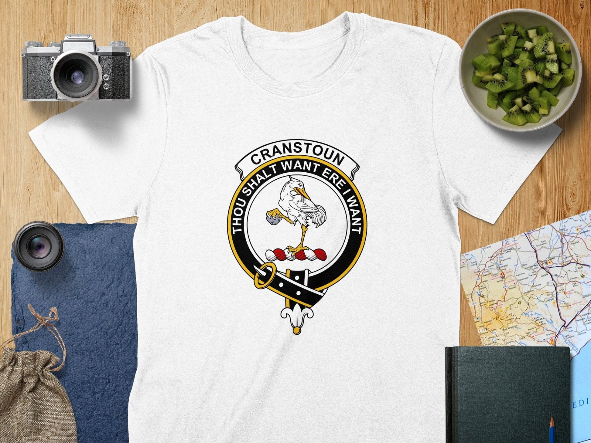 Physical Item S / White Cranstoun Clan Crest Thou Shalt Want Ere I Want T-Shirt