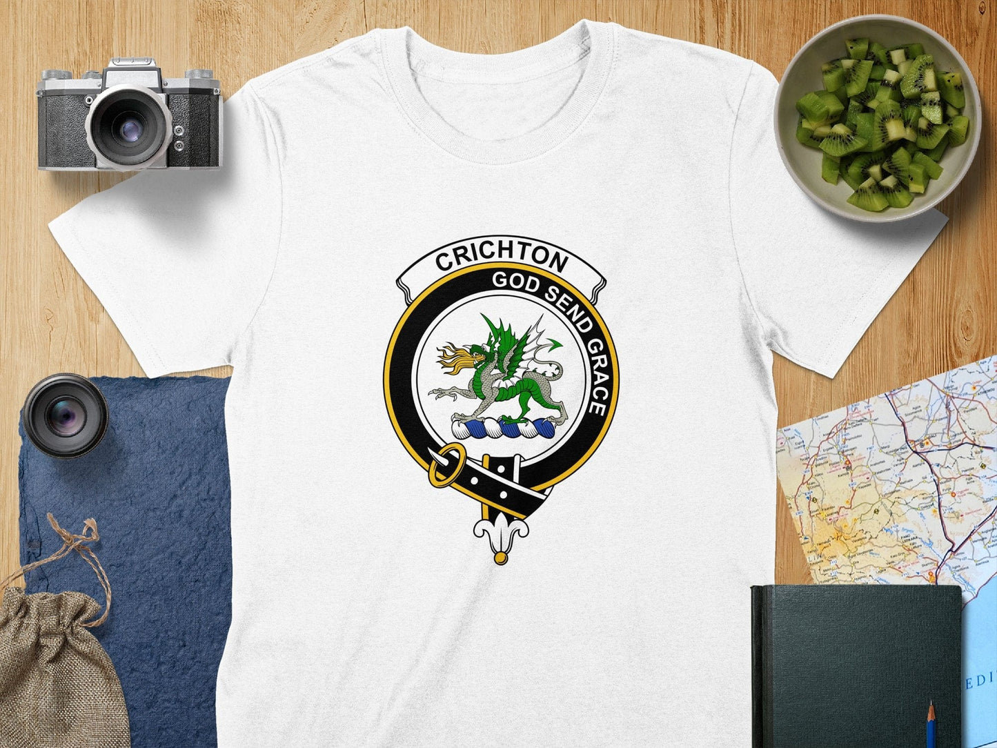 Physical Item S / White Crichton Clan Crest Scottish Unisex T-Shirt