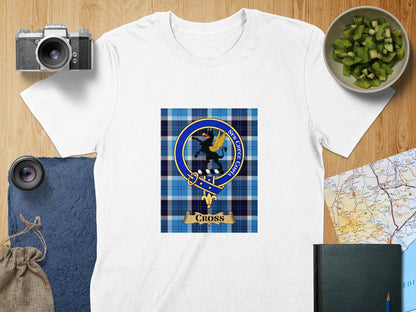 Physical Item S / White Cross Clan Scottish Tartan Crest Unisex T-Shirt