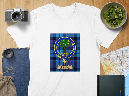 Physical Item S / White Crum Clan Scottish Tartan Crest Unisex T-Shirt