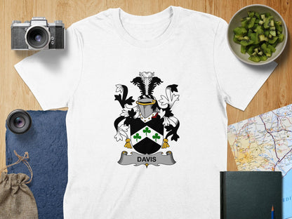 Physical Item S / White Davis Surname Irish Heraldry Unisex T-Shirt