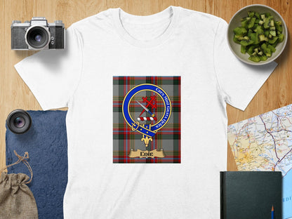 Physical Item S / White Edie Clan Scottish Tartan Crest Unisex T-Shirt