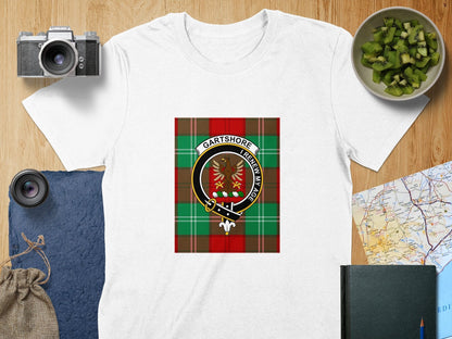 Physical Item S / White Gartshore Clan Scottish Tartan Crest Unisex T-Shirt