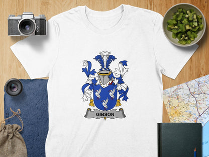 Physical Item S / White Gibson Surname Irish Heraldry Unisex T-Shirt