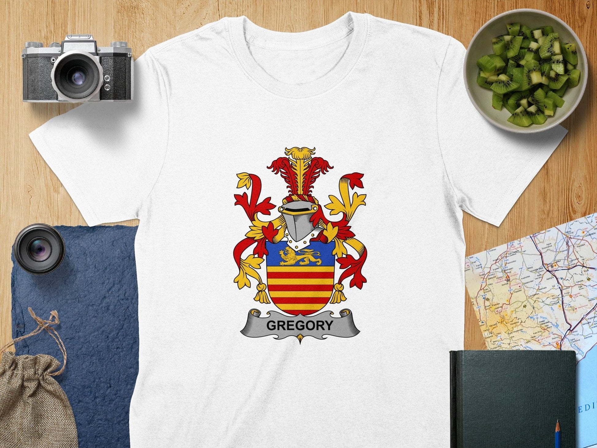 Physical Item S / White Gregory Surname Irish Heraldry Unisex T-Shirt