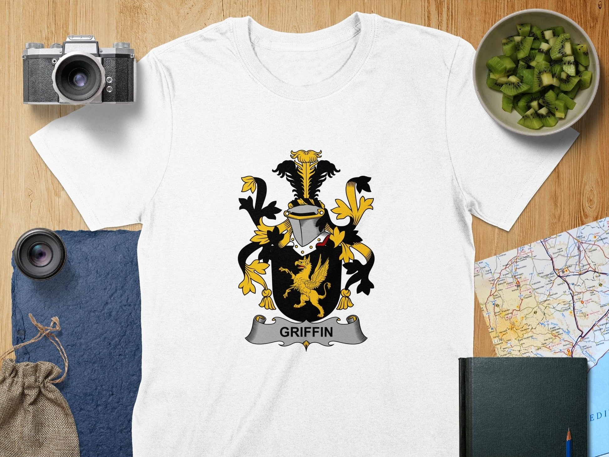 Physical Item S / White Griffin Surname Irish Heraldry Unisex T-Shirt