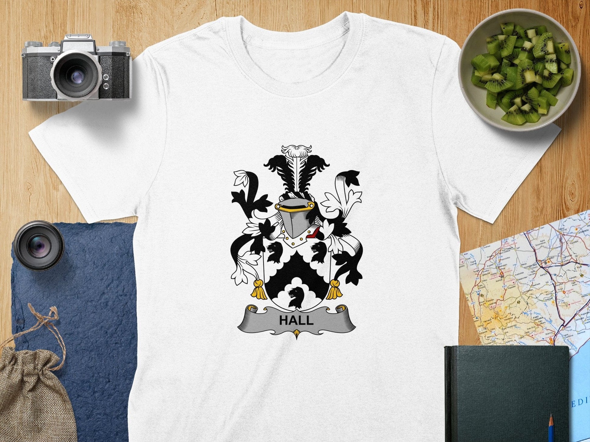 Physical Item S / White Hall Surname Irish Heraldry Unisex T-Shirt