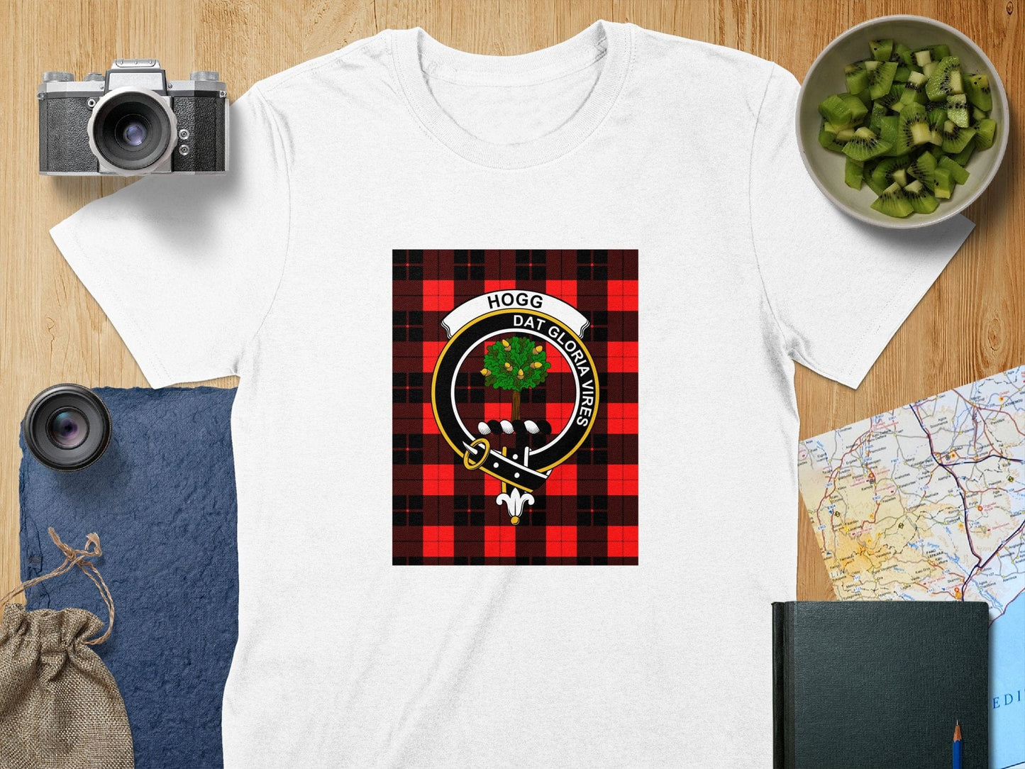 Physical Item S / White Hogg Clan Scottish Tartan Crest Unisex T-Shirt