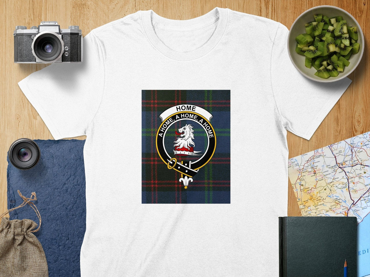 Physical Item S / White Home Clan Scottish Tartan Crest Unisex T-Shirt