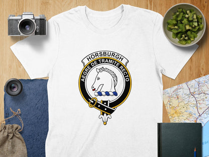 Physical Item S / White Horsburgh Clan Crest Scottish Unisex T-Shirt