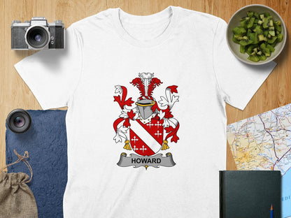 Physical Item S / White Howard Surname Irish Heraldry Unisex T-Shirt