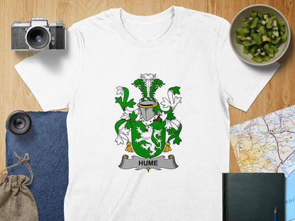 Physical Item S / White Hume Surname Irish Heraldry Unisex T-Shirt